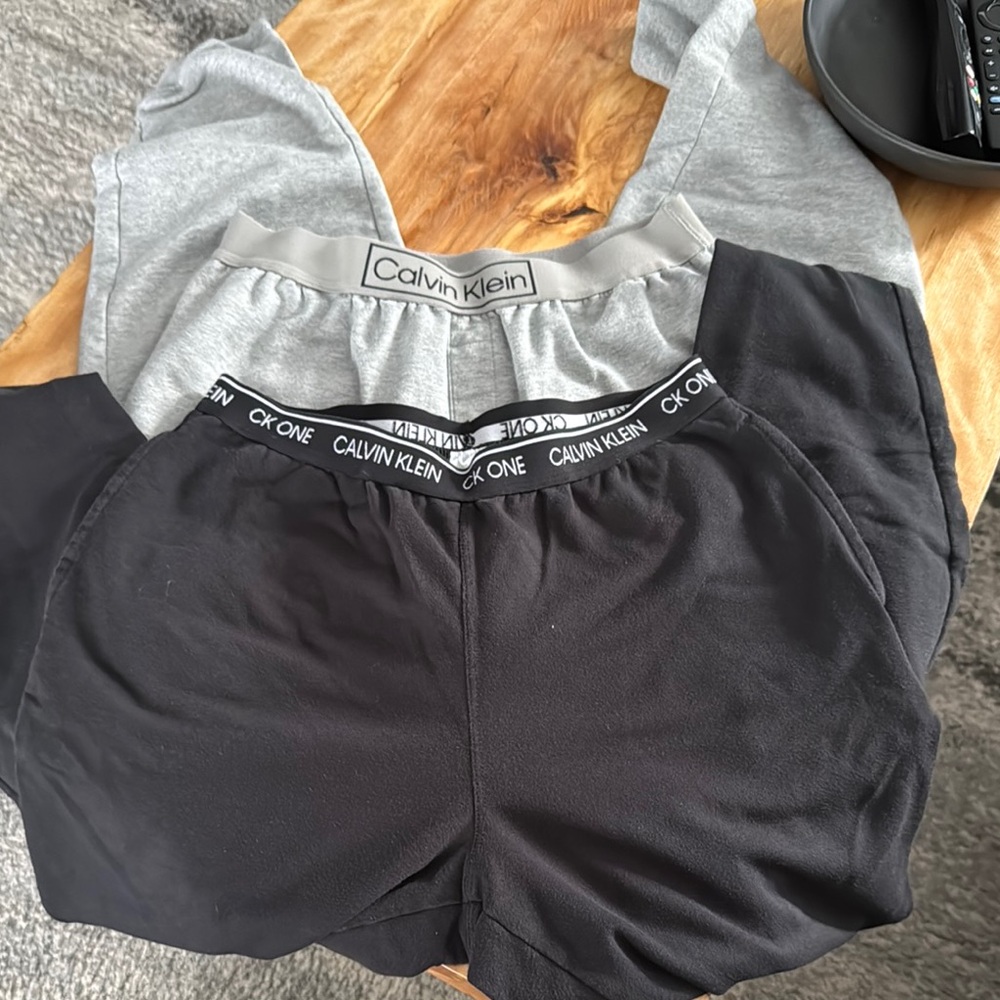 Calvin Klein Black and Gray Athletic Shorts